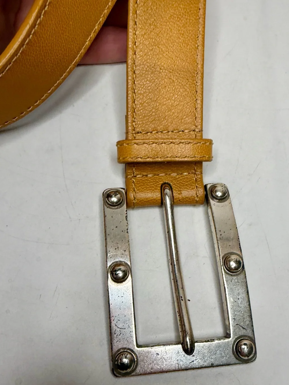 Vintage Michael Kors Genuine Leather Belt with silver Buckle Size M Mens 34 1.5”